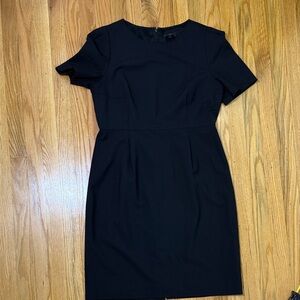 J. Crew Black Short-Sleeve Sheath Dress